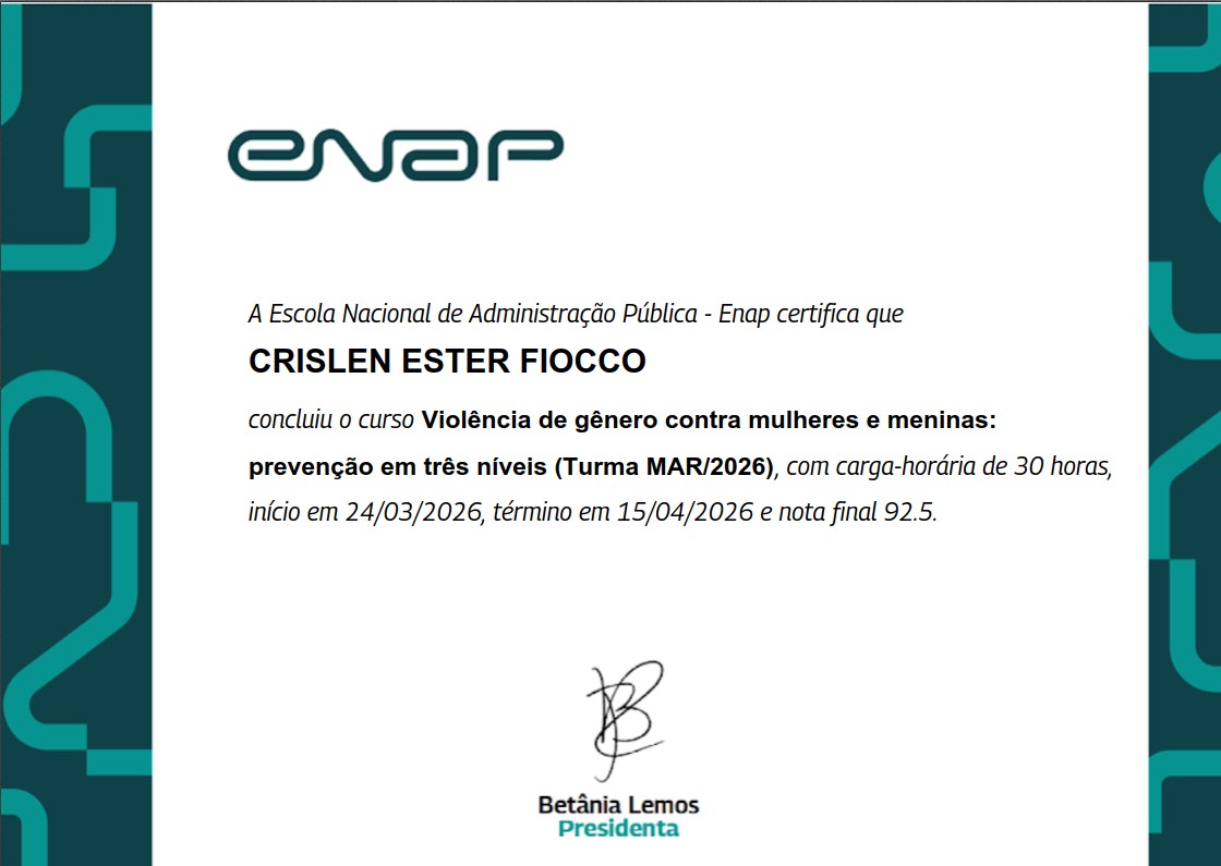 Certificado Violência de Gênero Crislen