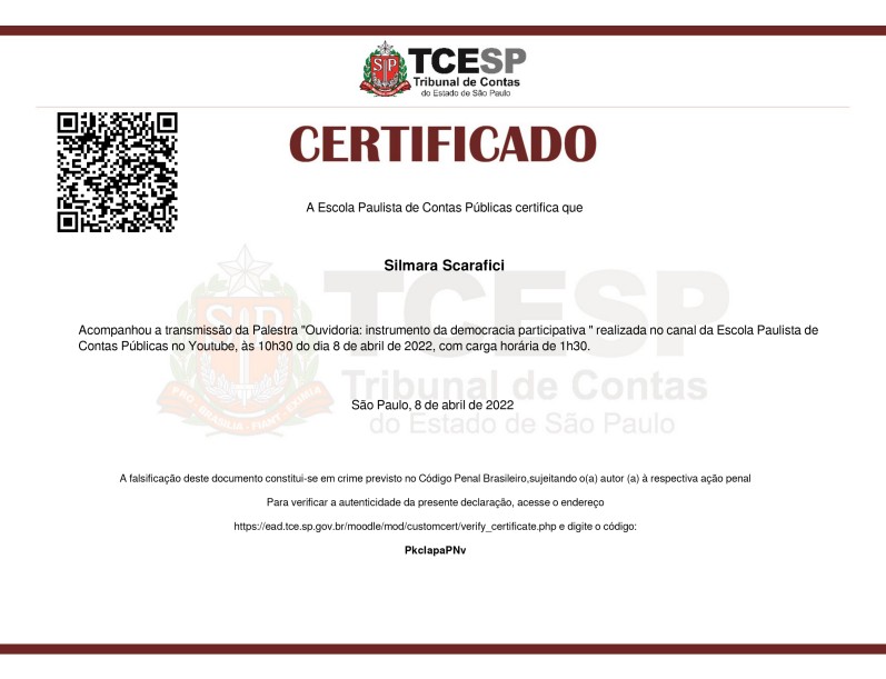 Certificado TCESP 2022