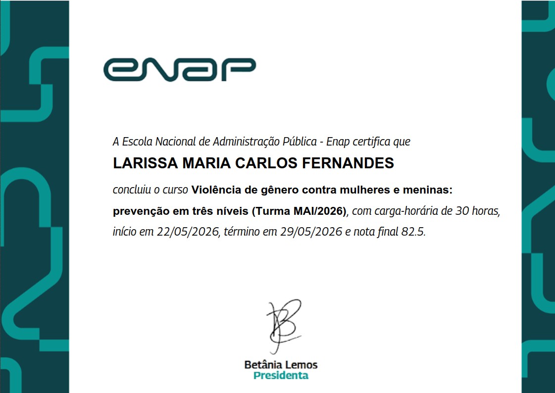 Certificado Violência de Gênero Larissa